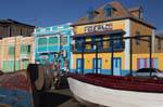Barcos en frente de Figueira, São Vicente, Avenida Republica, Mindelo, Cabo Verde.