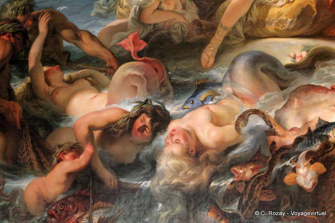 Fragmento del Triunfo de Aphitrite o Pesca Gabriel Dean, Petit Trianon, Palácio de Versalhes