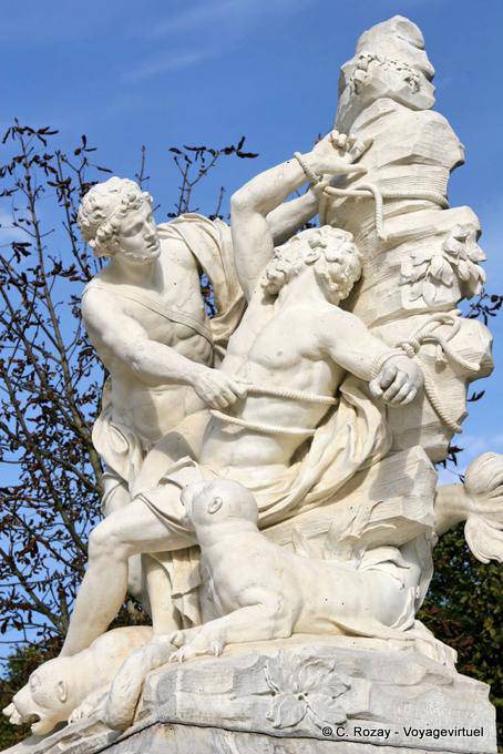 Estatua de Aristeo y Proteus por Slodtz, Cuenca Apolo, Versalles