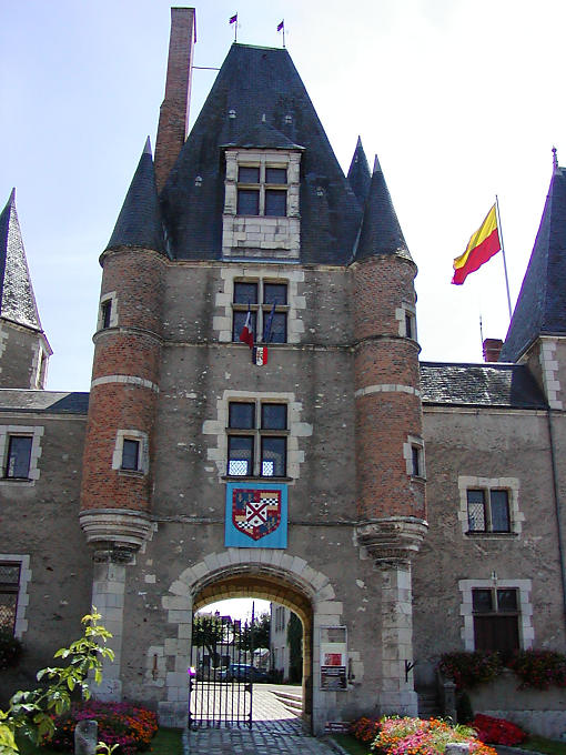 Entrada del Castle Stuart, renacentista Aubigny, Francia.