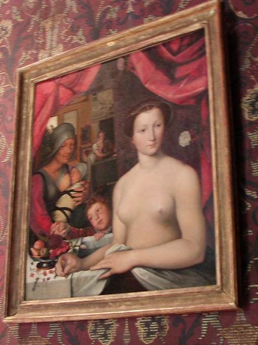 La Dama en el baño, mesa, Azay-le-Rideau, Francia.