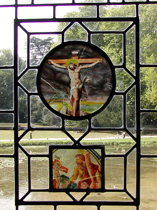 Vidriera de un salón, Castillo de Azay-le-Rideau, Francia.