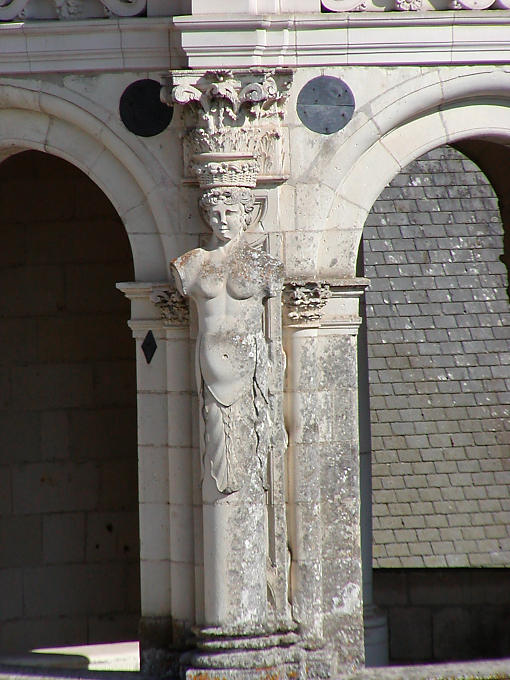 Caryatide del castillo de Chambord, Francia.