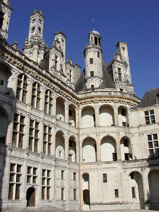 Elementos de la configuración y Chambord, Francia.