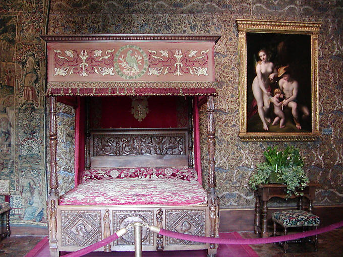 Catalina de Medicis habitación, Château de Chenonceau, Francia.