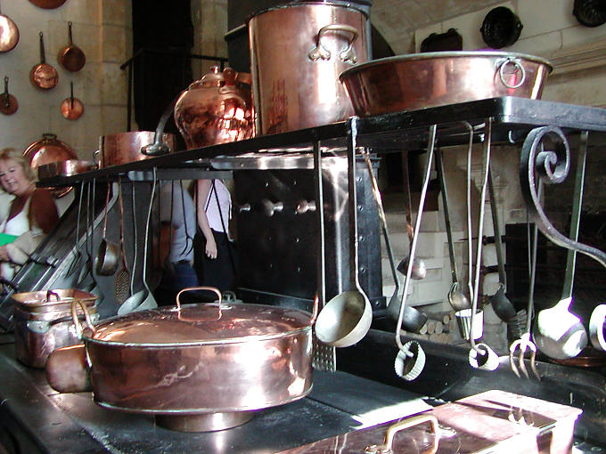 Utensilios de cocina, Chenonceau, Francia.