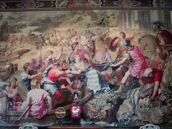 La Sala de Tapices, Château de Cheverny, Francia.