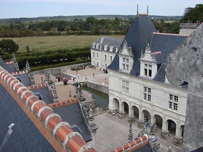 Vista desde la mazmorra, el castillo de Villandry, Francia.