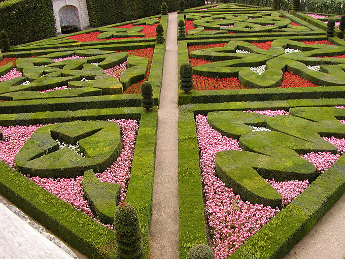El amor apasionado, jardín ornamental, Château de Villandry, Francia.