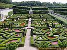 Panorama Belvedere en el jardín ornamental, vista desde el primer cuarto, Château de Villandry, Francia.
