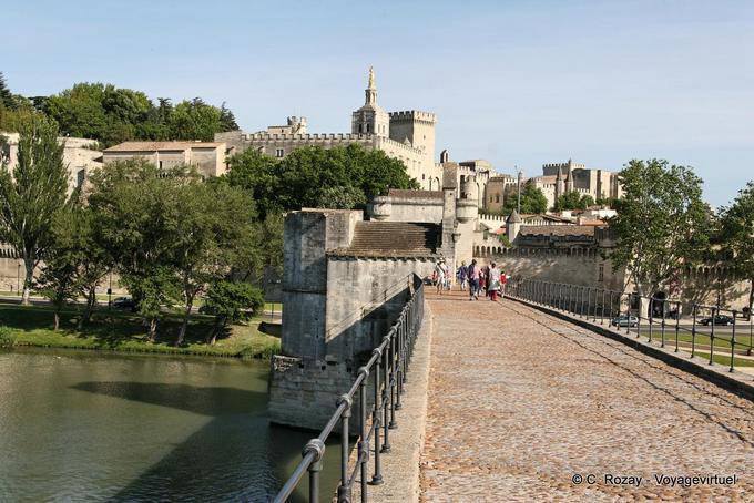 Vista desde la ciudad papal de Avignon puente, Provence, Francia