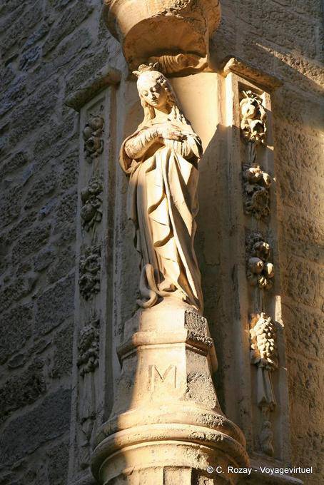 Nicho virgen hermosa, esquina de la calle Amelier- de Petite Saunerie, Aviñón, Provence, Francia