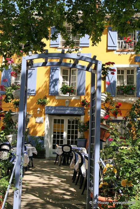 Collobrières, restaurante Terraza Provençale, Provence, Francia