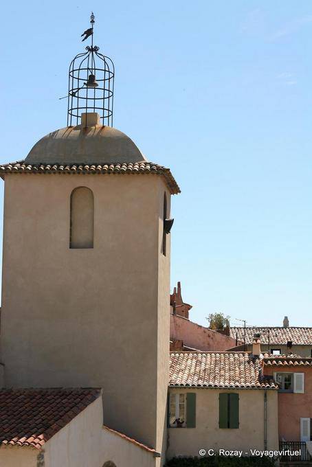 Ramatuelle, campanario de Notre Dame, Provence, Francia