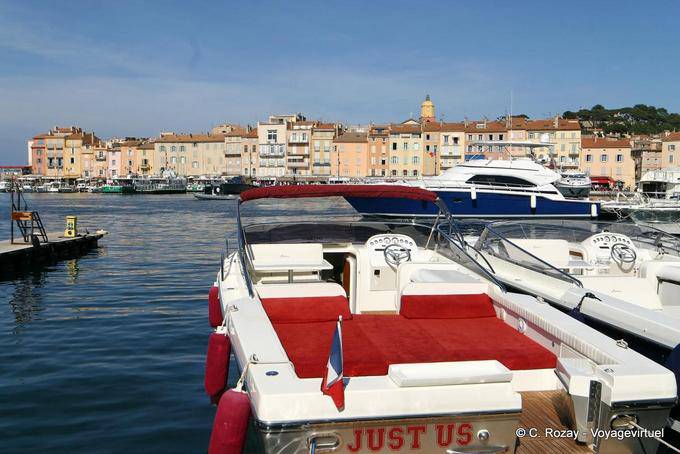 Saint-Tropez, otra vista del puerto desde el muelle Hipólito Bouchard, Provence, Francia