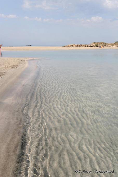 Movimiento de la arena, Elafonisi - Creta, Grecia