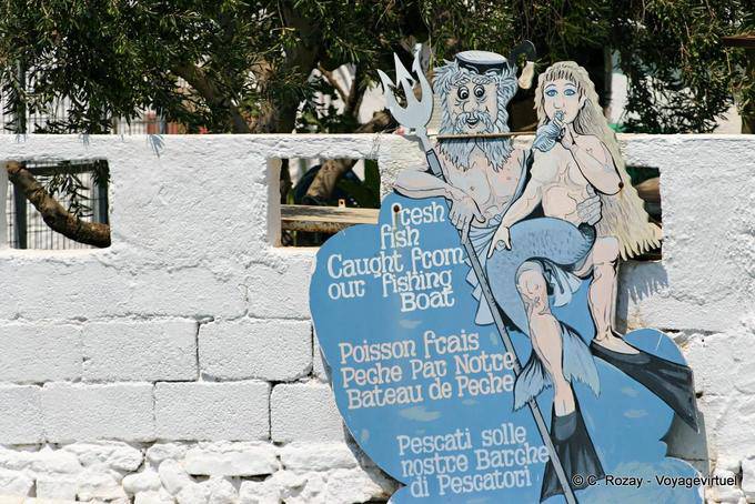 Panel restaurante Diversión, Elounda - Creta, Grecia