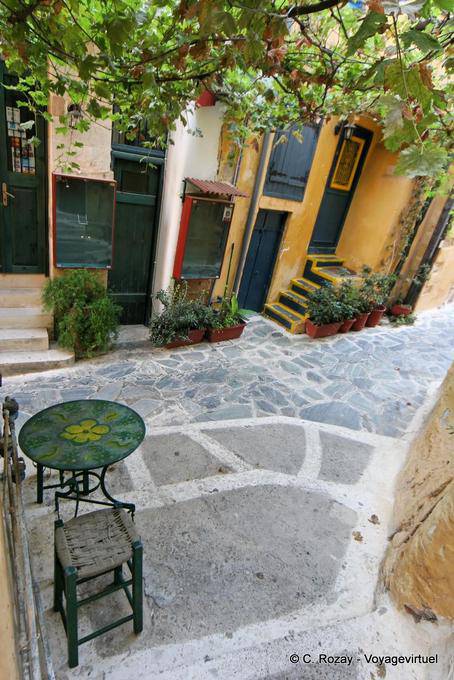 Pavimentación de calles, Chania - Creta, Grecia