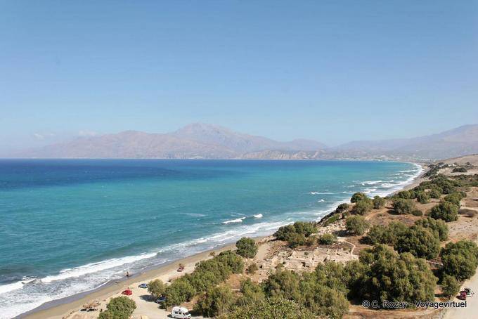 Kommos sitio arqueológico (ciudad minoica) y la playa - Creta, Grecia