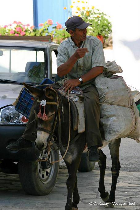 Granjero en el transporte local, Oropedio Lassithiou - Creta, Grecia