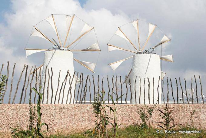 Reproducción viento típico de Lassithi Homo sapiens museo - Creta, Grecia