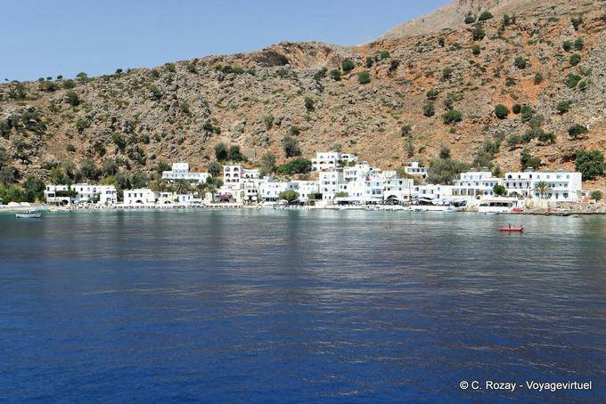 Panorama de la aldea de Loutro - Creta, Grecia