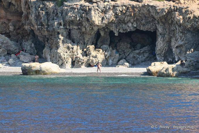 Playa naturista ... alrededor de Agia Roumeli - Creta, Grecia