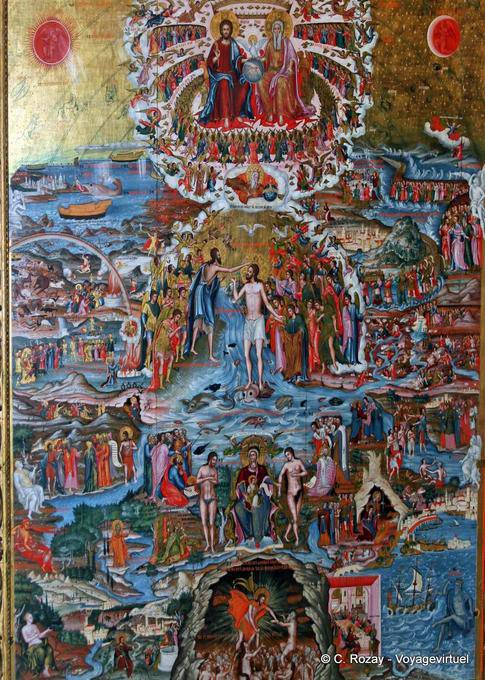 Gloria de Cristo (1770) Komaros Tabla monasterio Moni Toplou - Creta, Grecia