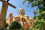 Agia Triada Akrotiri triconques cúpulas de la Iglesia del Monasterio, Creta.