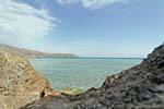 Vista de la bahía desde las rocas Elafonissi, Creta.