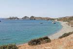 Kali Limenes, playa y puerto de almacenamiento en la pequeña isla de Agios Pavlos, Creta.