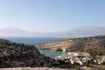 Matala, vista panorámica de la bahía de Messara desde lo alto de Theosyni, Creta.