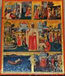Icono de grupo Cornaros pintor Ioannis (Santa Anastasia, la Candelaria, la Adoración de los Reyes Magos) Monasterio Toplou, Creta.