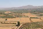 Panorama de la campiña de los alrededores del Palacio Mesará de Phaistos, Creta.