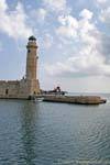 Rethymnon, el faro veneciano en el extremo del muelle, Creta.