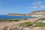 Sitia, visto desde el punto de vista entre Dionisos y Tripitos en la costa este, Creta.