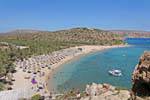 Vai, playa panorámica y la palma de un acantilado, Creta.