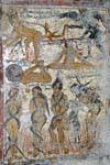 Fresco castigo de los condenados, Agia Paraskevi Iglesia, Voutas, Creta.