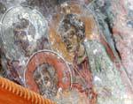 Muy desvanecido fragmento de un mural religiosa, Agios Paraskevi Voutas, Creta.