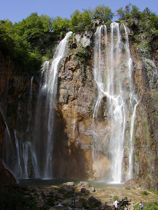 El velo de la gran cascada, Baja Lakes, Plitvice, Croacia
