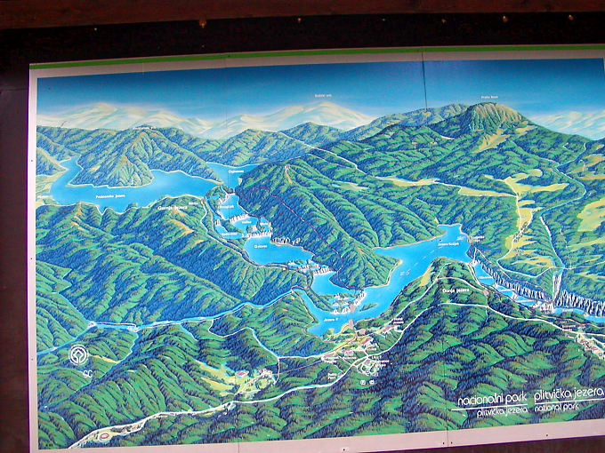 Mapa Parque Nacional de los Lagos de Plitvice, Croacia