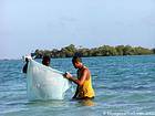 Bolsa de plástico de pesca antes de la Matica, Boca Chica, Rep. Dominicana.