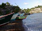 Bow barcos de pesca, puerto de Boca de Yuma, Rep. Dominicana.