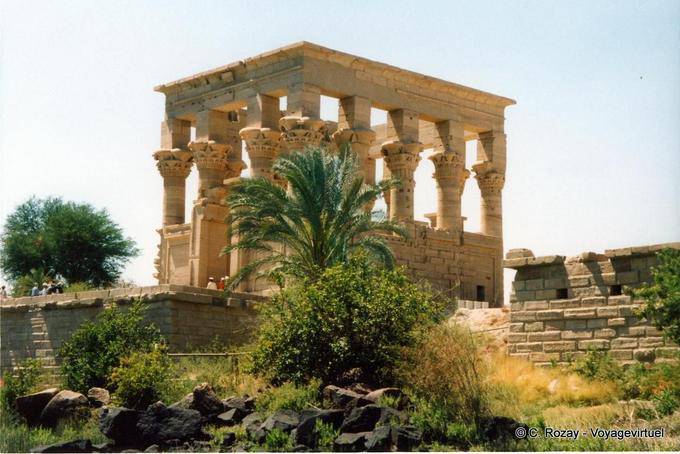 Palma antes de la cabina lujosa Trajano, Philae - Egipto