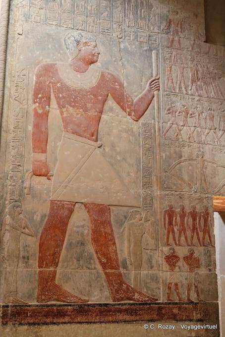 Fresco color, Faraón bateo Mastaba de Mereruka, Saqqara - Egipto