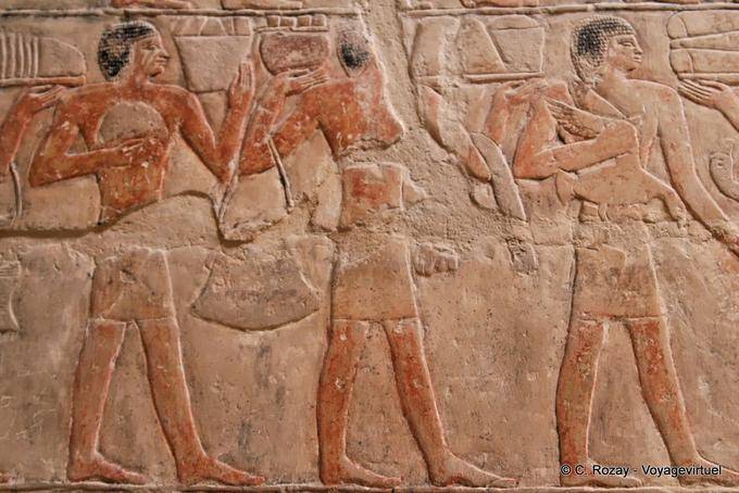 Procesión de hombres que llevaban ofrendas, fresco, Mastaba de Mereruka, Saqqara - Egipto