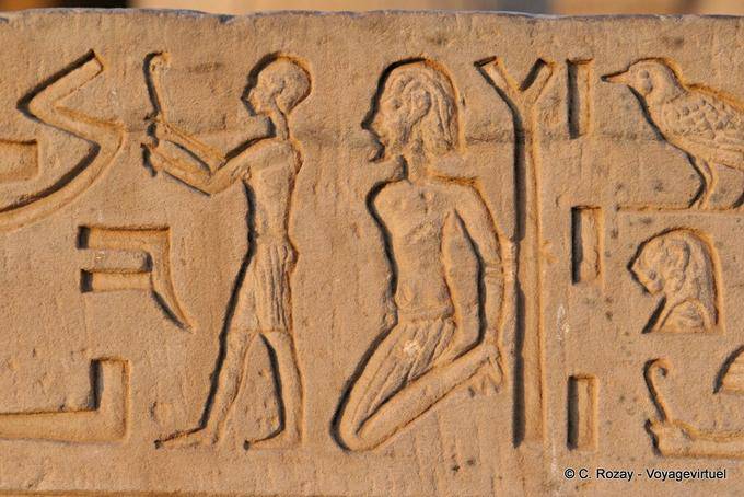 El relieve preso adjunto del templo de Kom Ombo - Egipto