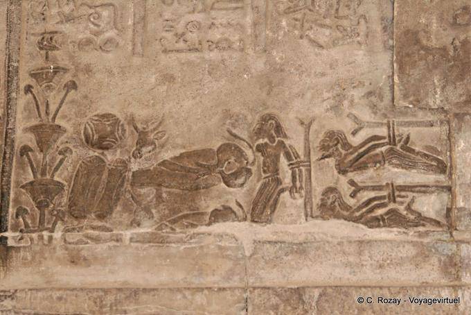 Escena de la tortura, el templo de Kom Ombo - Egipto
