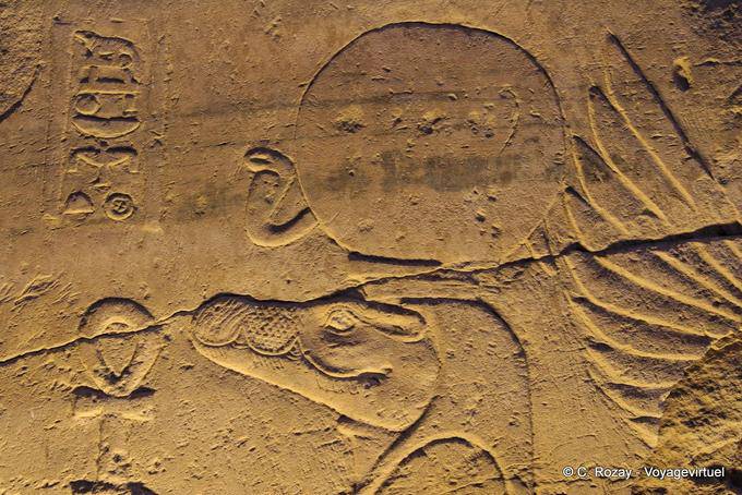 Sobek, el dios cocodrilo, alivio, templo de Kom Ombo - Egipto
