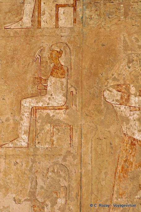 Reina Hatshepsut sentado en un trono, Deir el-Bahari - Egipto